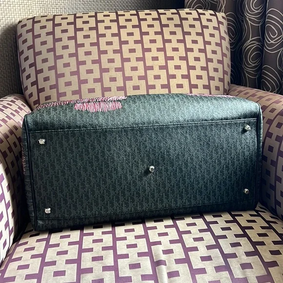 Dior unisex stitched limited edition oblique monogram jacquard logo duffle bag - Picture 12 of 15